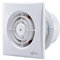 EINTTAX 4 Inch/100mm Bathroom Extractor Fan, 12W Silent Bathroom Fan, Airflow 130m³/h, Wall Window Mounted Extractor Fan for Kitchen, Toilet, Garage, Attic Ventilation, 34 dB, White (No Timer)