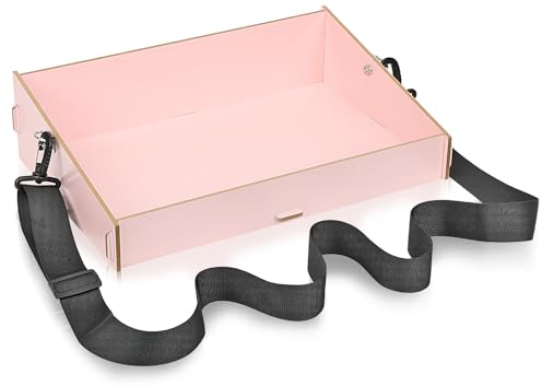 IMPPTE Rosa Bauchladen Junggesellinnenabschied Frauen Bauchladen JGA Herren 40 * 26 * 10.5cm Holz Bauchladen Braut Junggesellinnenabschied Deko für JGA Spiele Promotion Party