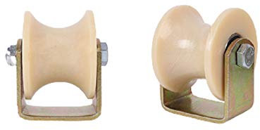 2 Stück bogenförmige Rillenlaufrollen, starre Nylon-Lenkrollen, Schiebetorrollen für umgekehrte Schienen, Industriemaschinenwagen, Rolltore, Riemenscheiben, Schwerlastrollen für Möbel (80 mm)