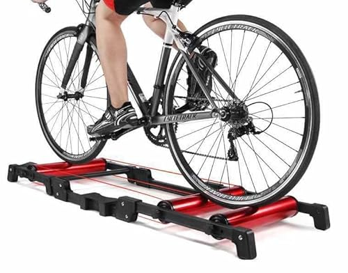 WQZStar DIY Tuning Fahrradrollen verstellbar, Fahrradtrainerständer faltbar, mit Widerstand für MTB-Rennradtraining, mit Widerstand für 24-29 Zoll Rennräder