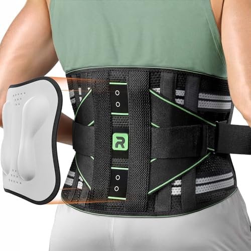 Rakiie Fascia Lombare Supporto Schiena, Busto Correttore Posturale 8 Volte più Potente con Cuscinetto 3D, Cintura di Supporto per Uomo e Donna, Verde, Taglia L (Girovita: 100-115CM)