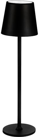 Idena 50123 - LED Tischlampe touch, dimmbare Nachttischlampe mit USB-C, für Außen und Innen, höhenverstellbare Tischleuchte in Schwarz