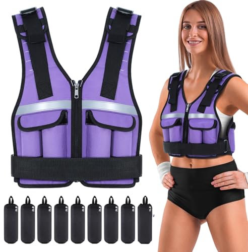 Sportneer Verstellbare Gewichtsweste 0,9-8kg, 9-in-1 Schnell Verstellbare Laufweste für Männer und Frauen, Krafttraining, Calisthenics und Gym, Hochwertige Weight Vest