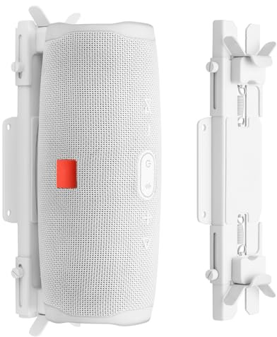 TXEsign Metal Speaker Mount for JBL Flip 4/5/6, Charge 3/4/5, Universal (5.25-7.38 inches), Wall & Ceiling Mount, White