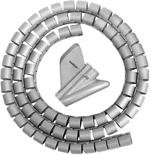 Spirale Avvolgi Cavo Flessibile, 1,5M Ø28mm Guaina per Cavi Flessibile, Raccogli Fili Raccogli Spiralato, con Fermaglio Guidafilo per Organizzare Cavi Di Tv, Computer, Home Theatre 9368012