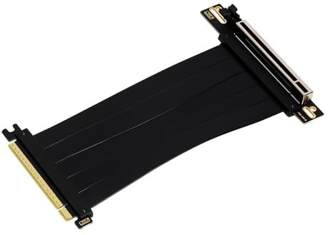 ABYSM Gaming PCIe 4.0 x16 Riser-Verlängerungskabel, flexibel, Schwarz