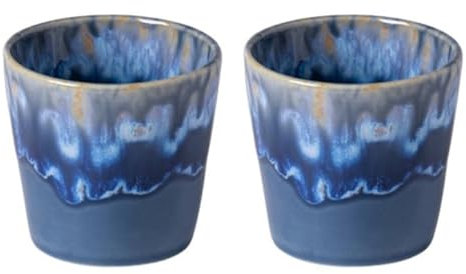Generisch COSTA NOVA Steingut-Keramikschale, Grespresso-Kollektion, Set mit 2 Espresso-Kaffeetassen, 85 ml (blau)