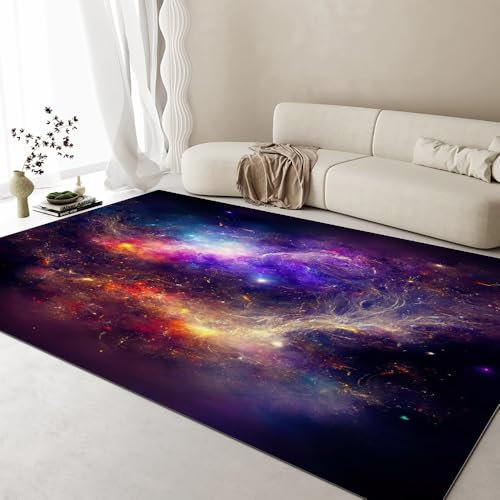Generisch Teppiche Gegend Wohnzimmer - Schwarzlicht Teppich 120 x 180 cm - Neon UV Reaktive Kurzflor Bodenmatte Pflegeleicht für Schlafzimmer und Jugendzimmer Jungen