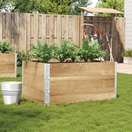 Gecheer Jardinière 120x80 cm Bois Massif de pin, Bac de Plantation pour Cultiver Fleurs Herbes Plantes, Lit Surélevé Potager pour Terrasse Balcon Extérieur Type-B