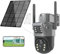 Qawner 4K Double Caméra Surveillance WiFi Extérieure sans Fil, Solaire HD 6MP PTZ Caméra Surveillance, Détection Humaine PIR, Audio Bidirectionnel, IP66 Étanche, Vision Nocturne Couleur (WiFi)