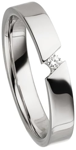 Kolibri Rings Damenring Zirkonia Stein Spannringoptik Sterling Silber 925 Ehering Verlobungsring Partnerring Freundschaftsring Ring - Gratis Gravur und Etui