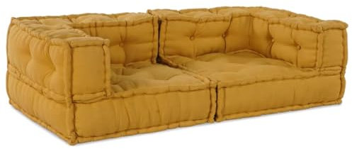 vidaXL Pouf Modular Gelb 140x70x36 cm Stoff