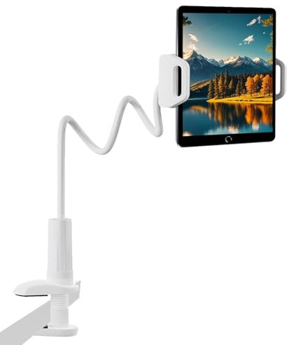 Tablet Holder, Adjustable Flexible Arm Tablets White Bed Holder Release Your Hands Beautiful and Practical Computer Stand for Home and Office (white (B))