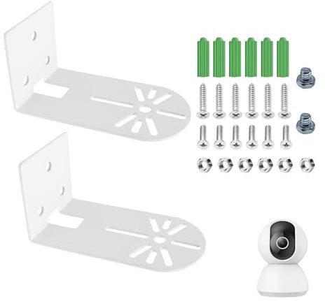 2 Stück Metall Kamera Wandhalterung Deckenhalterung Sicherheitskamera Kompatibel mit Bullet-, Dome- & PTZ-Kameras – Sicherheitskamera Halterung Innen – Rostfrei, stabil, einstellbar, einfache Montage