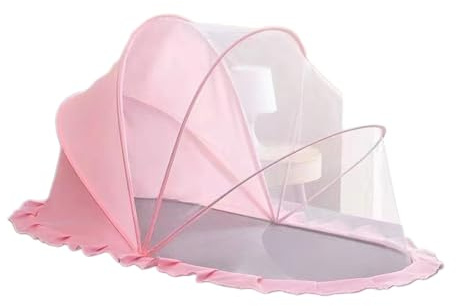 Mosquiteros plegables para cama de bebé, red portátil para cunas de bebé, red de poliéster, fácil instalación, tienda de campaña para mosquitos