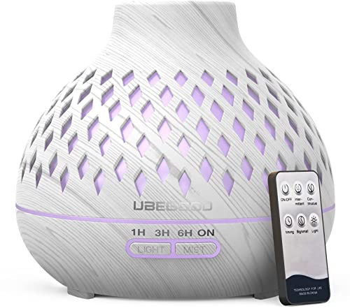 UBEGOOD Aroma Diffuser, 400ml Diffuser Luftbefeuchter, Aroma Essential Oil Diffuserr mit 7 Farben LED Duftöl Diffusers Ätherische Öle Luftbefeuchter Ultraschall für Zuhause, Büro, SPA, Yoga(Weiß)