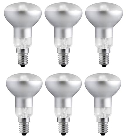 NCC-Licht 6 x Eco Halogen Leuchtmittel R50 Reflektor 30° 28W E14 warmweiß, stufenlos dimmbar, Ersatz für Reflektorlampe 40W