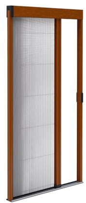 Tenda zanzariera plissettata per porta in alluminio – altezza e larghezza – soglia ultra piatta (rovere dorato, 1200 x 2200 mm)
