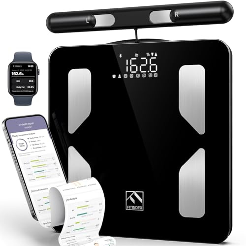 FITINDEX Body Pod Smart Scale, 8-Electrode, BMI & Body Fat, Large Platform