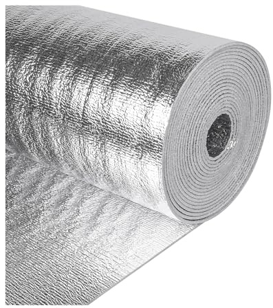HBOOMOEM Radiator Foil Insulation Kit，Insulating Aluminium Foil Barrier，Suitable For Winter Cold Protection Of Rvs And Windows, And Heat Insulation In Summer.(1000CM/393.7IN,1.5CM/0.59IN)