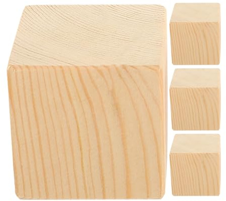 DEARMAMY 4 Stück Holz Möbel riser Stabile Möbelerhöhung Rutschfest für Sofa Bett Tisch Stuhlbeine Belastbar Erhöht Stauraum und Schützt Boden vor Abnutzung