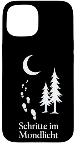 Nachtwanderer Mondpfad Schritte im Mondlicht Wald und Tannen Hülle für iPhone 15