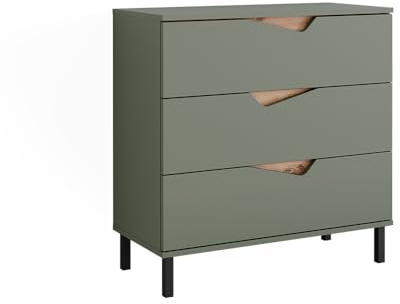 Vicco Kommode Marelle, Grün/Artisan, 80 x 81.2 cm | mit 3 Schubladen, zur Aufbewahrung von Kleidung und Accessoires geeignet