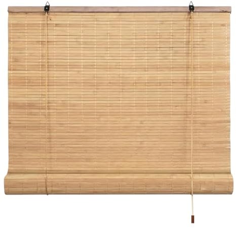 EasySpeed Estor Enrollable de Bambú Natural 60x140cm,Marrón | Persiana enrollable y estor ajustable de ocultación, cortina de madera con diseño natural. Válido para interior y exterior