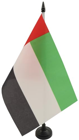 AZ FLAG - Tischflagge Emirat Fudschaira - 21x14 cm - Fujairah Tischfahne 14 x 21 Cm - Flaggen