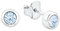Amor Damen Ohrstecker aus 925er Sterling Silber mit Zirkonia (synth.) aus Kristallglas, 0,6 cm, Blau, Kommt in Schmuck Geschenk Box, 9131785