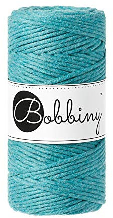 Bobbiny Makramee Kordel 3mm - 100m Wahl (Blaugrün)