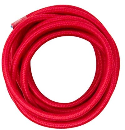 Electraline 70244, Matassa di Cavo Tessile Rotondo H03VV-F 2x0.75, 3 m, Rosso