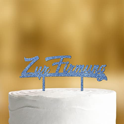 Cake Topper Zur Firmung [in Schreibschrift] - Acryl blau Glitzer - für die Firmungstorte - Tortenaufleger Firmung Tortenaufleger Jugendweihe deko Tortendeko Firmungsdeko Jugendweihe