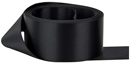 Satin Ribbon. 38mm Wide - 5 Meters (Black) Perfect for Gifts Wrap Sew Party, Decorations Events Dress Wedding Christmas Crafts, Bows Car, DIY, Bouquets, Cake More