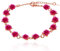 Uloveido Bracciale fiore rosa fucsia delicato in ornamenti di gioielli naturali estivi placcati oro rosa per ragazze Y452 (oro rosa, fucsia)