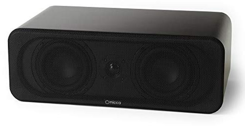 Micca RB42-C Haut-parleur de bibliothèque à canal central de qualité supérieure avec double woofers de 10,2 cm et tweeter en soie, dialogue plus clair pour systèmes de son surround home cinéma, simple