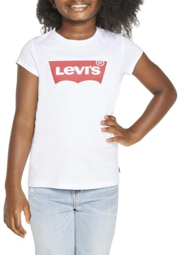 Levi's Lvg S/S Batwing Tee, T-shirt Bambine e ragazze, Bianco (Red/White), 8 anni