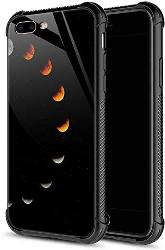CARLOCA Compatible with iPhone 8 Case,Moon Phase Cycle for iPhone 7 Cases for Girls Women,Graphic Design Shockproof Anti-Scratch Hard Back Case