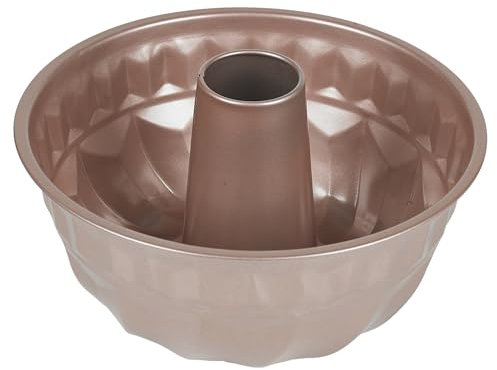 URBN CHEF Carbon Steel Bund Savarin Pan Cake Tin Pan Mould Non Stick Oven Safe (Rose Gold)