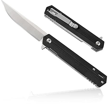 HONZIN Coltellino Tascabile 3Cr13 Coltello Pieghevole in Acciaio Inossidabile G10 Coltello da Campeggio Portatile da Sopravvivenza Coltelli da Tasca da Caccia con Chiusura di Sicurezza