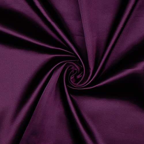 Hans-Textil-Shop Stoff Meterware Uni Glanz Satin - 1 Meter, Deko, Bekleidung, Vorhänge, Karneval, Fasching (Bordeaux)