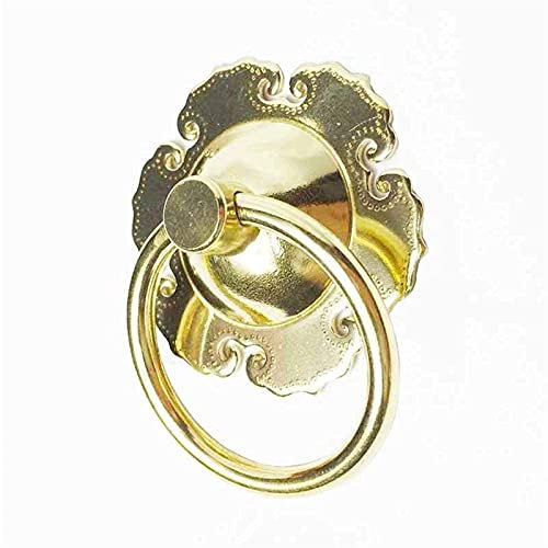ZGJYSP Messing Türklopfer Chinesischer Antiker Türknauf Runder Zugring Dekoration Holztürbeschläge(Farbe:Kupfer 215mm) Türklopfer für Haustür