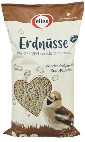 Elles gehackte Erdnüsse für Wildvögel 2,5 kg I Schnabelgerechte Energie-Booster I 100% natürlich I Schalenfrei & Ambrosia-kontrolliert I Optimales Ganzjahresfutter für Wildvögel