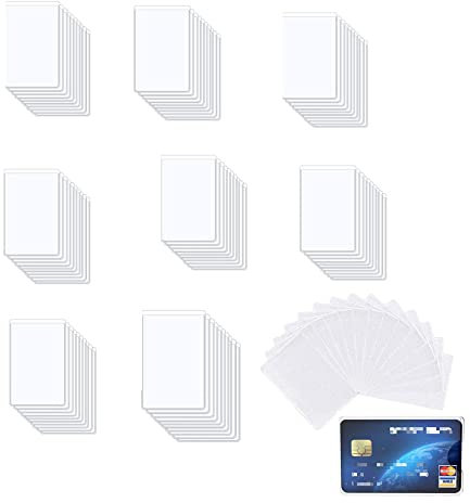 100 Pezzi Porta Carte di Credito Plastica,Plastica Porta Badge Carta di Credito Biglietto da Visita Verticale Protettore ID Glassato