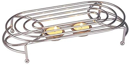 GWUK Glow Stylish Food Warmer-Double Chrome Stands with Tea Lights Candle to Keep Dish Plate Bowl Casserole Soup Fondue Hot-Ideal for Buffet Catering Restaurant Dinner Wedding Christmas Family Party
