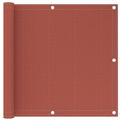Gecheer Balkon Sichtschutz, Balkonbespannung Balkonverkleidung Terrasse Bespannung Sonnenschutz Windschutz Terracotta-Rot 90x600 cm HDPE