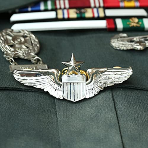 AnsonBoy Militaire WW2 US Army Wings Military Command Master Aviator Metal Wings Badge WWII US Command Pilot REVÊTEMENT Insigne Broche Broche