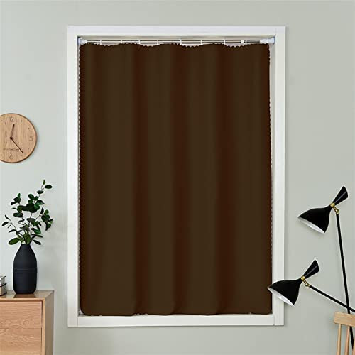 LIVEINU Türvorhang Blickdicht Thermo Gardinen Vorhang mit Ösen Schlaufenschal Thermovorhang Kälteschut Wärmeisolierend für Schlafzimmer Tür Schrank Vorhang Braun 70x150cm