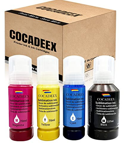 COCADEEX Cocadex Sublimationstinte ist kompatibel mit dem Drucker ET-2710 ET-2710 ET-4760 ET-15000 ET-16600 ET-4750 ST-2000 ST-3000 ST-4000 ET-2700 ET-2750 ET-3700 ET-7700 ET-4800 (BK C M Y)