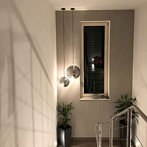 s.luce Sphere Galerieleuchte Glaskugel 5m Abhängung, Farbe:Chrom/Rauch, Größe:Ø 40cm